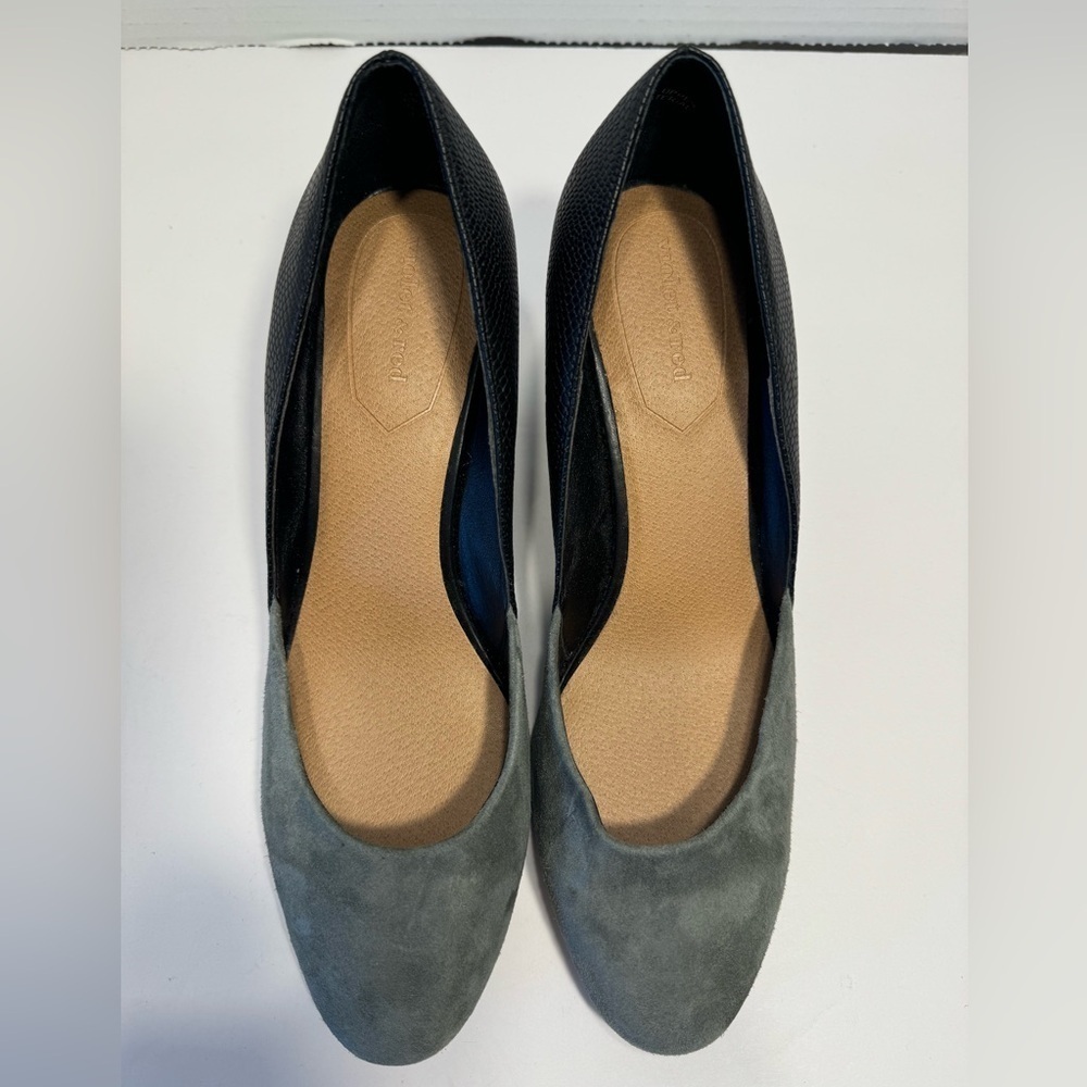 Violet & Red Color Block Wedge Heel Shoes Size 7.… - image 4